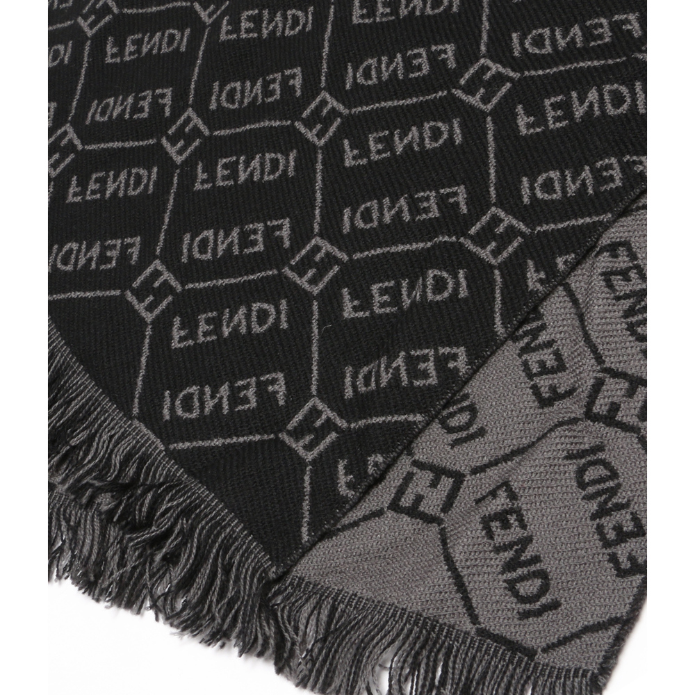 Fendi Pattern Muffler Handbag Black - image 6